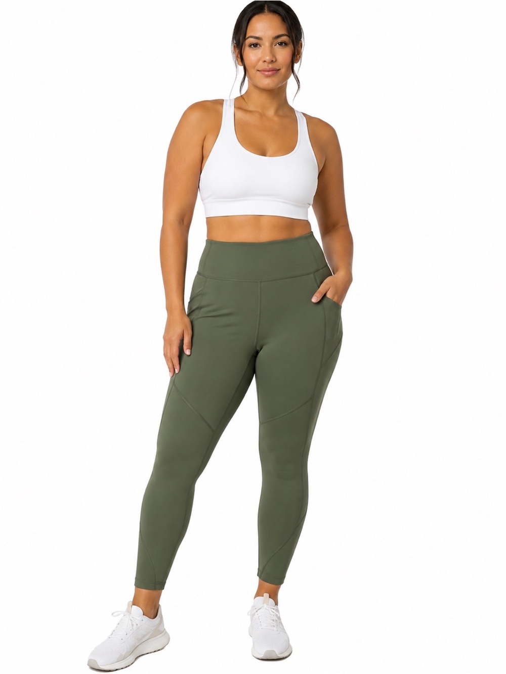 Old Navy Active PowerSoft High-Rise 7/8 Leggings Olive Green Size XL